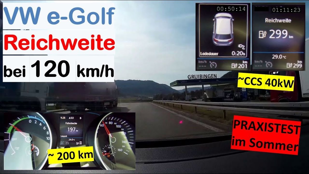 VW e-Golf 300: Reichweite bei 120 km /h | Rapidgate? | Praxistest Urlaub