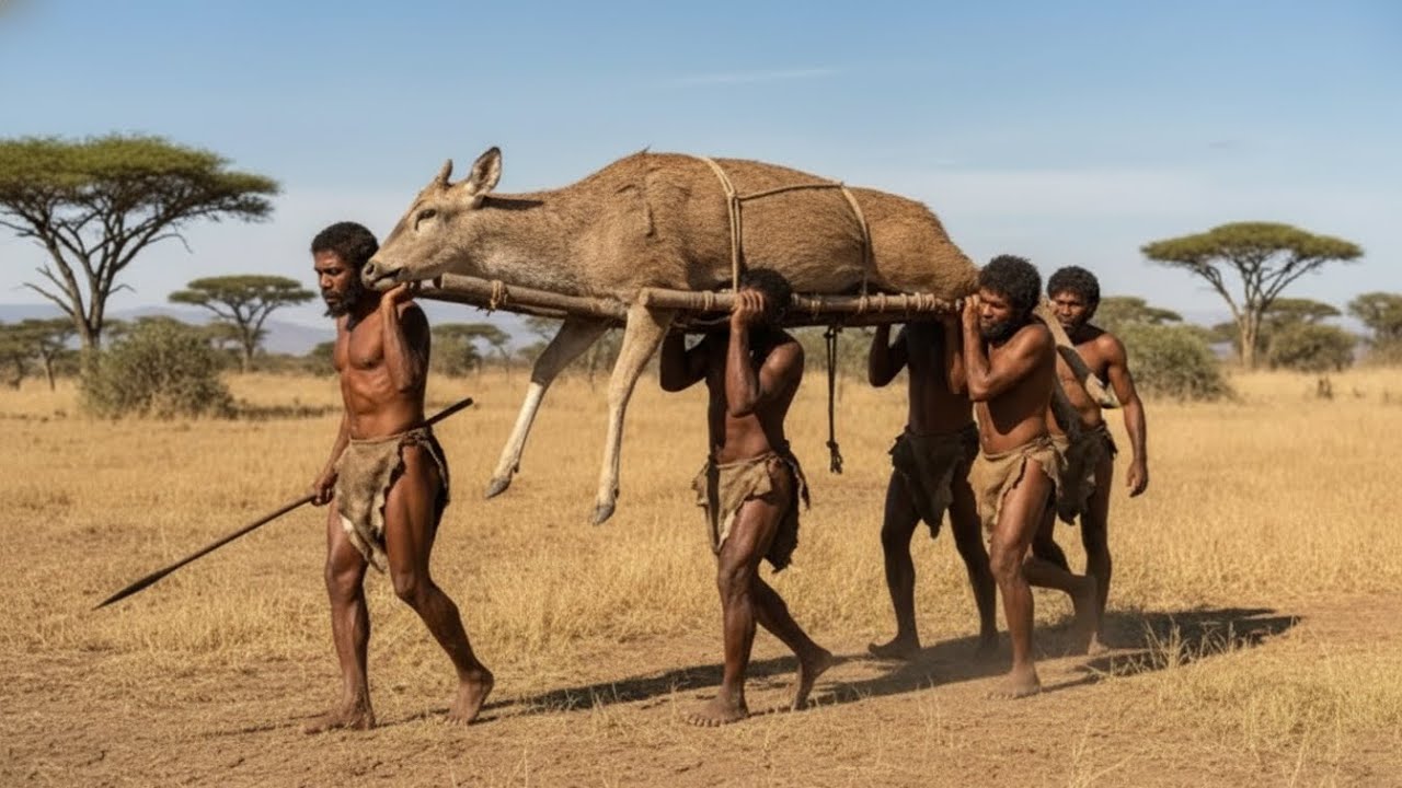Prehistoric Humans (Homo habilis) VS Giant Boar – The Deadliest Encounter