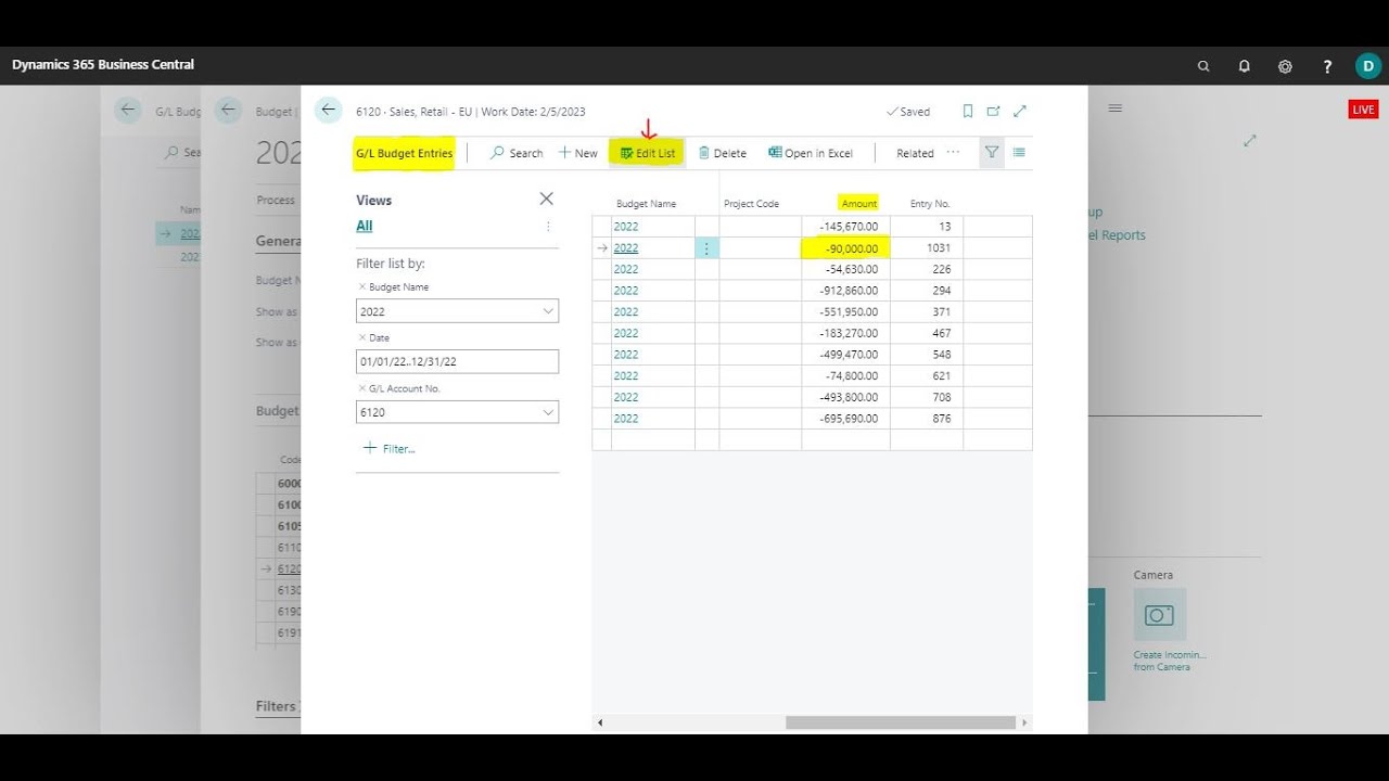 Budget Reports in Business Central