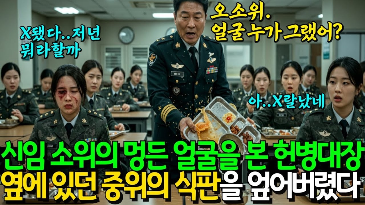 멍든 얼굴로 밥먹던 여군 소위를 본 중령 헌병대장, 옆에 눈치보던 장교의 식판을 완전히 엎어버렸습니다