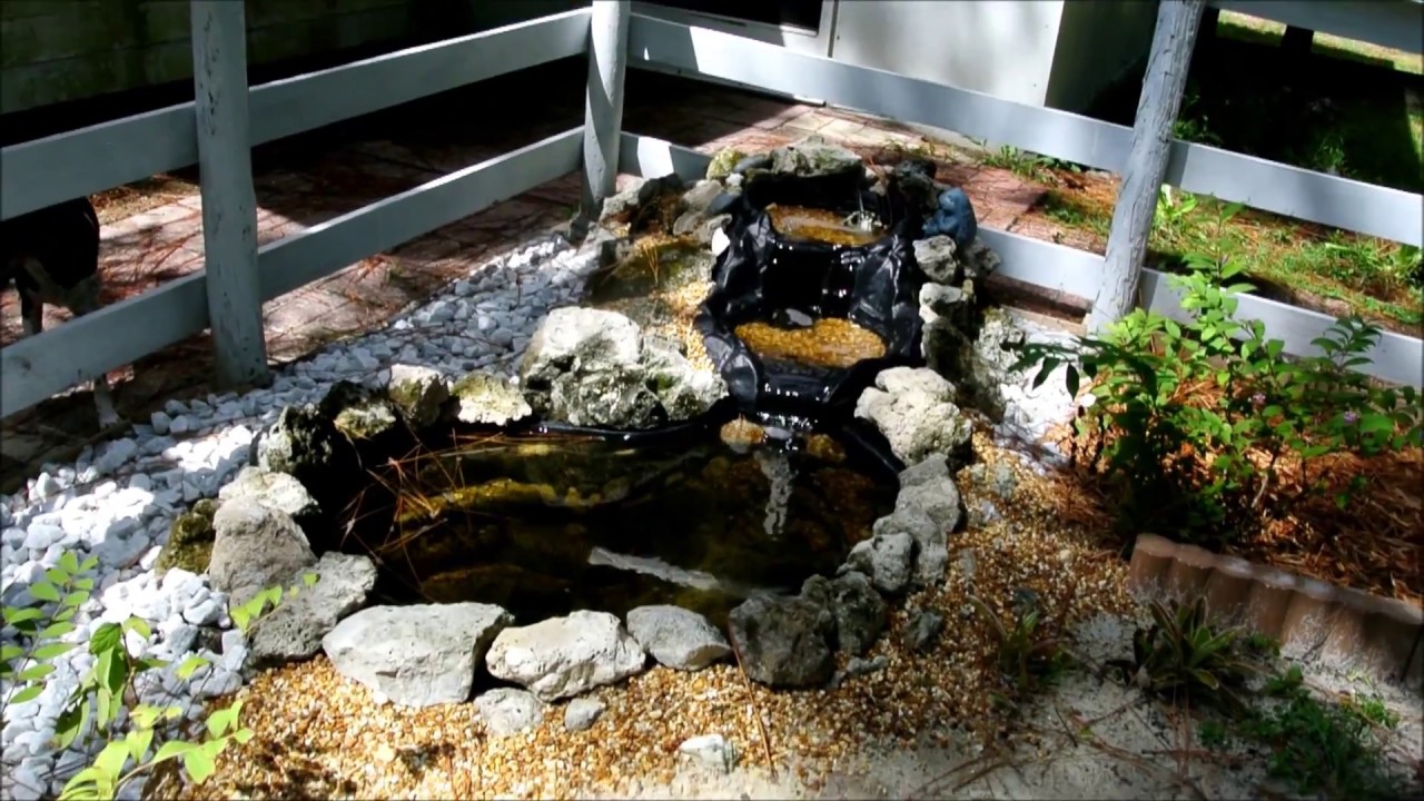 USDA Zone 9b cascading solar water fountain garden preformed pond