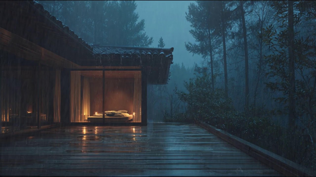 Calm Rainfall at the Forest Cabin 🌧 | Deep Sleep and Relax with Nature Ambience