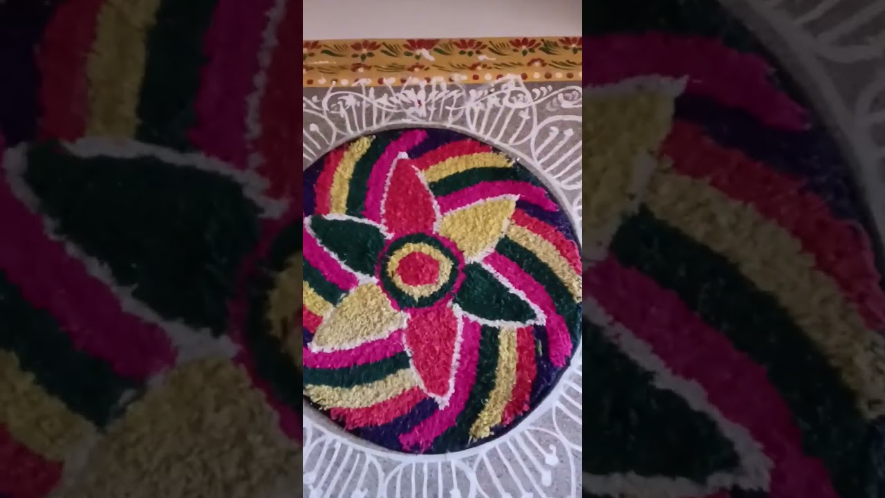 simple daily muggu/kolam/ Rangoli/traditional Indian art/ simple borders muggu