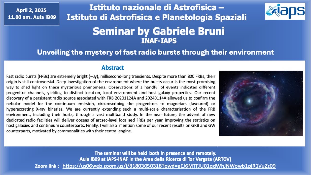 Seminari IAPS: 02/04/2025, Gabriele Bruni