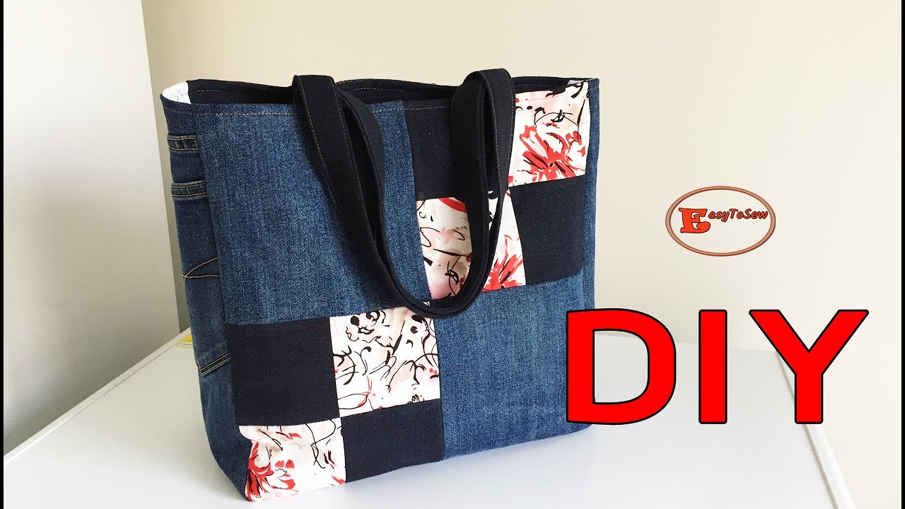 DIY WIDE BOTTOM BAG TUTORIAL | JEAN BAG MAKING | RECYCLED OLD JEAN