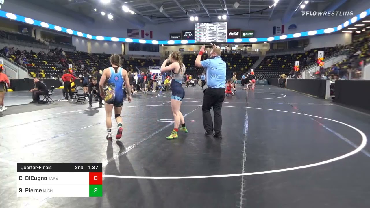 132 Lbs Quarterfinal - Claire DiCugno, Takedown Express Wrestling Club Vs Sylvia Pierce, Michigan