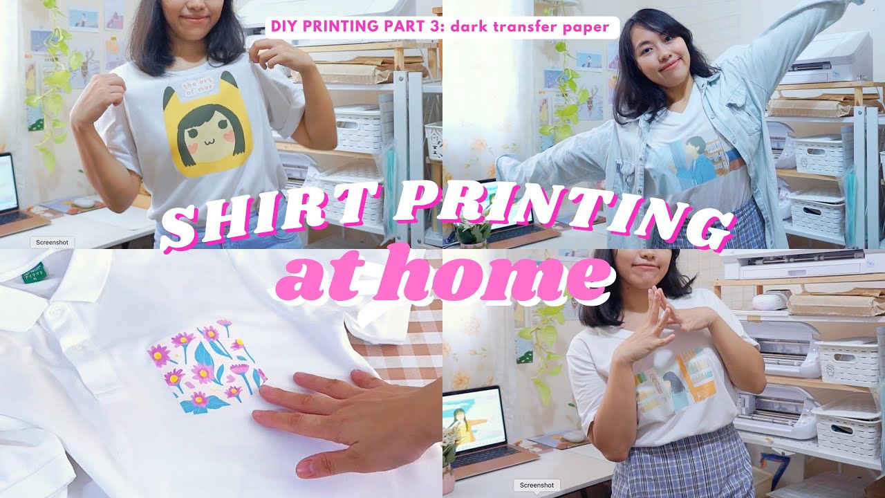 How to print on t-shirts at home 👕 Step by step using dark transfer paper | studio vlog