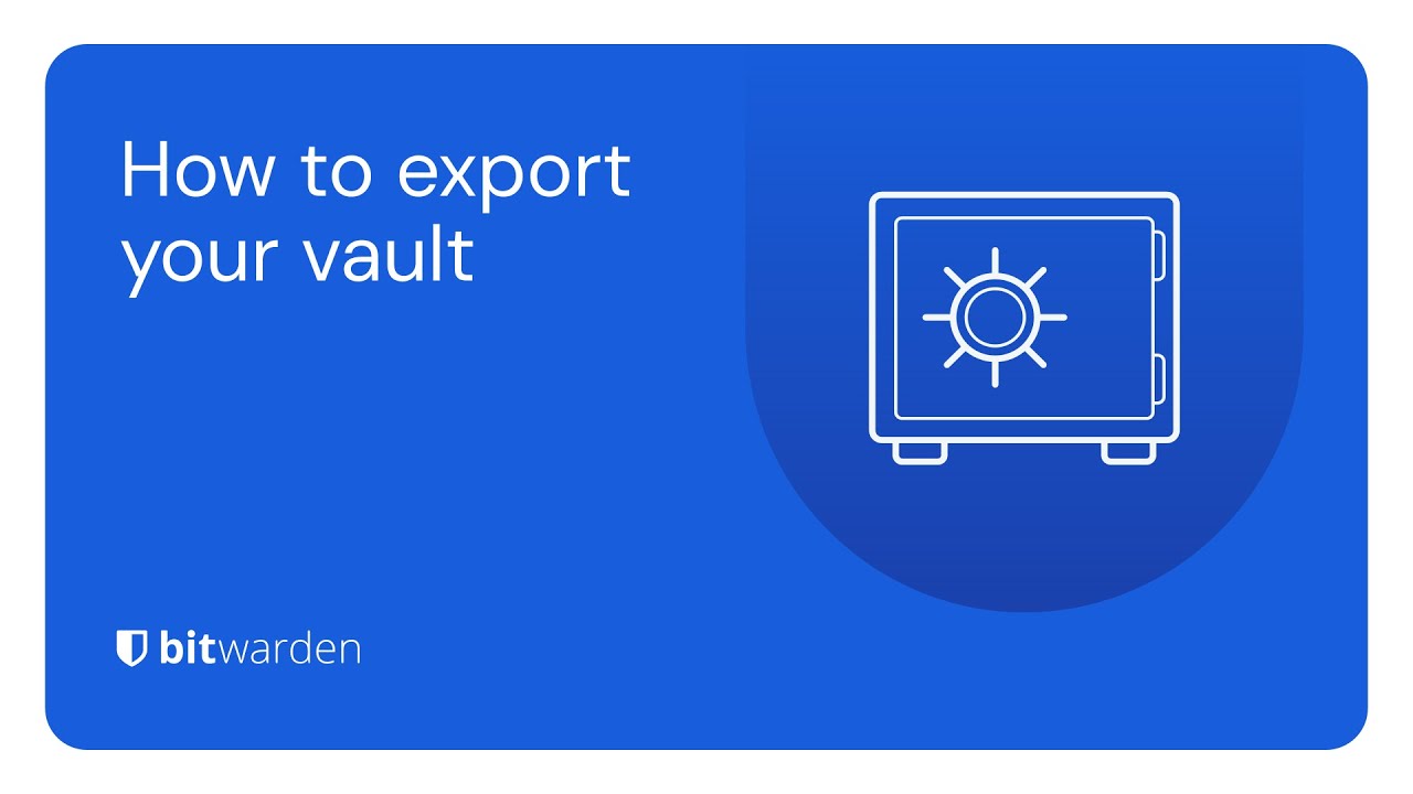 How to export your Bitwarden vault