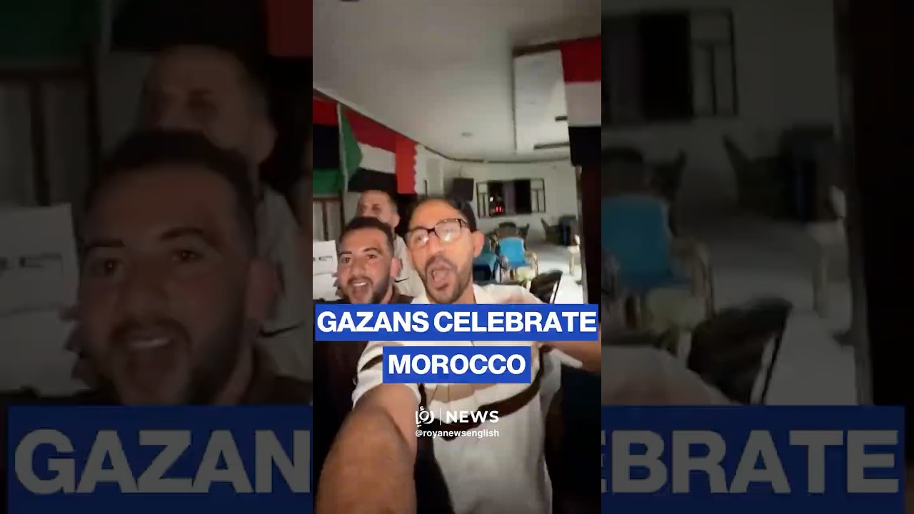 Palestinians in Gaza celebrate Morocco&rsquo;s World Cup goal against Brazil