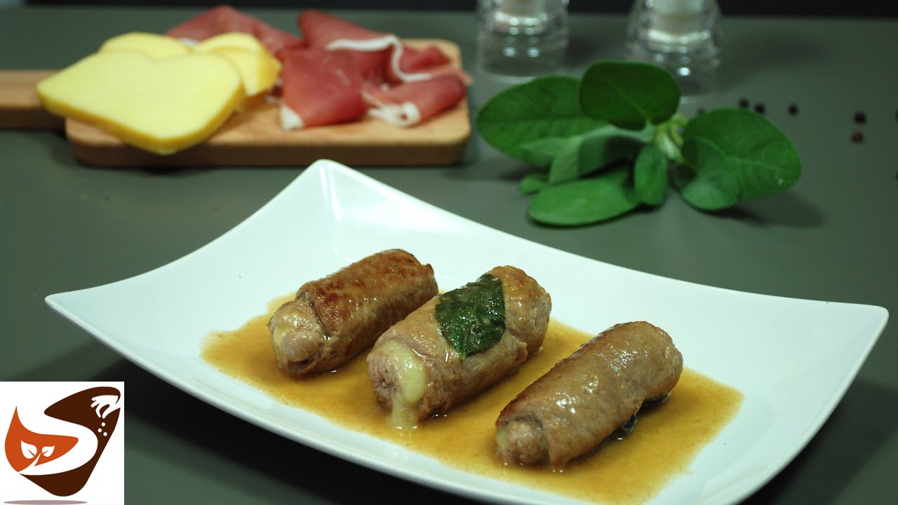 Involtini di carne con ripieno di prosciutto e formaggio - Secondi di carne (meat rolls recipe)