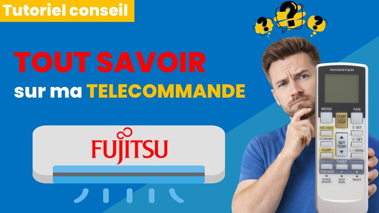 Comment utiliser ma télécommande avec un climatiseur réversible mural Atlantic Fujitsu R410A ?