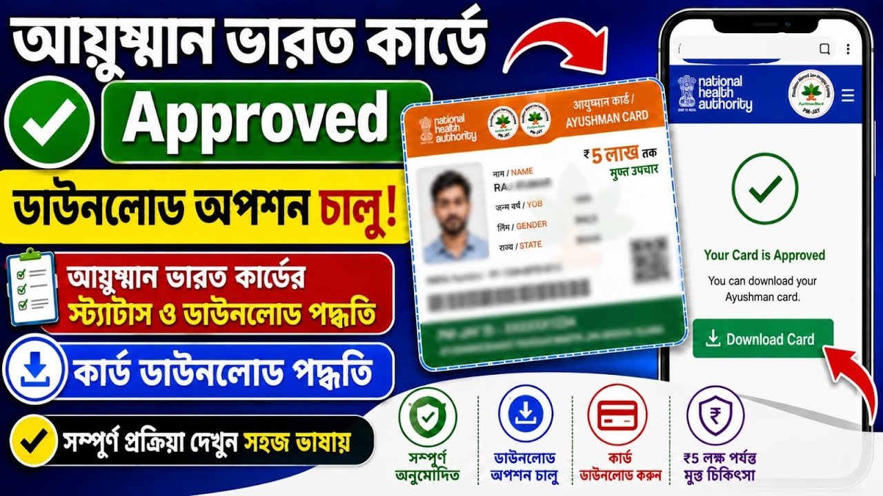 আয়ুষ্মান ভারত কার্ড ডাউনলোড পদ্ধতি 2026 | Ayushman Bharat Card Download Process West Bengal 2026