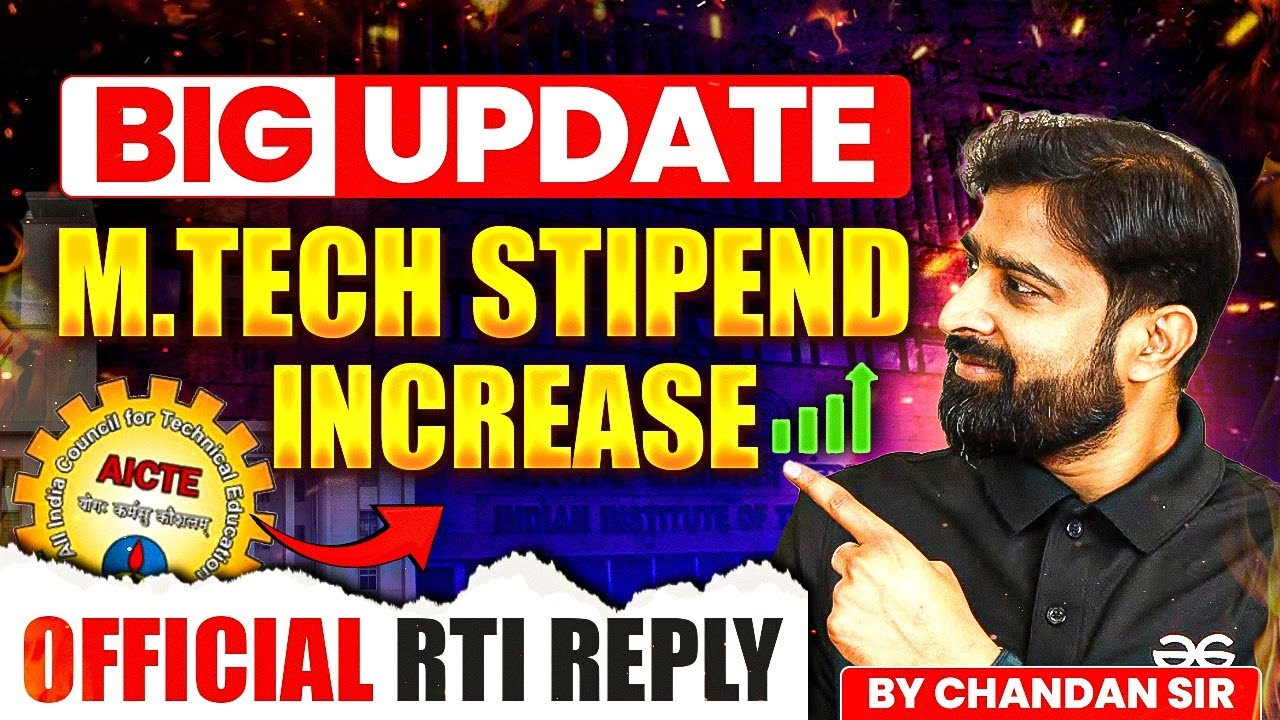 Big Update: M.Tech Stipend Hike Confirmed? | Official RTI Reply 🔥