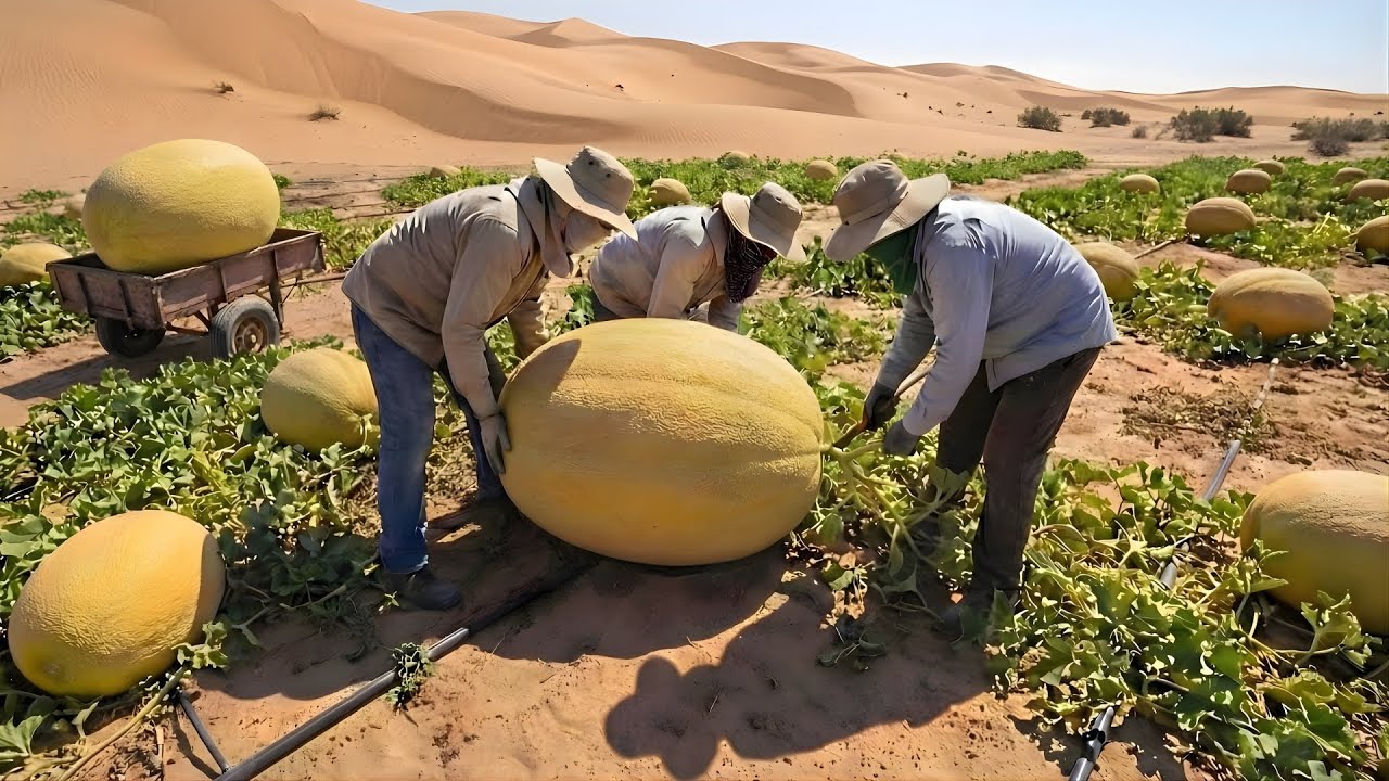 Unbelievable! How Cantaloupes Are Grown in the Desert and Processed at Industrial Scale