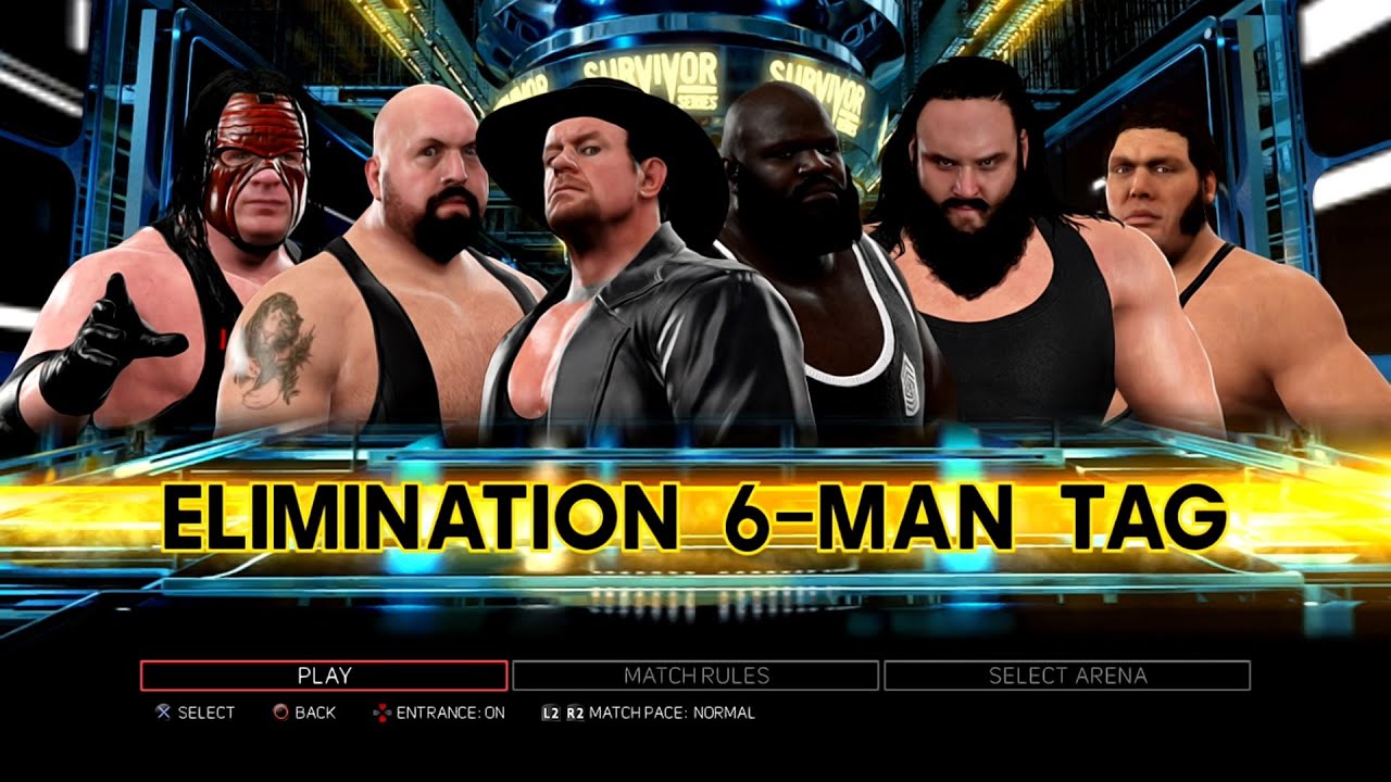WWE 2K17-Undertaker,BigShow&Kane против MarkHenry,BraunStrowman&AndrétheGiant-Elimination, 6-ManT...