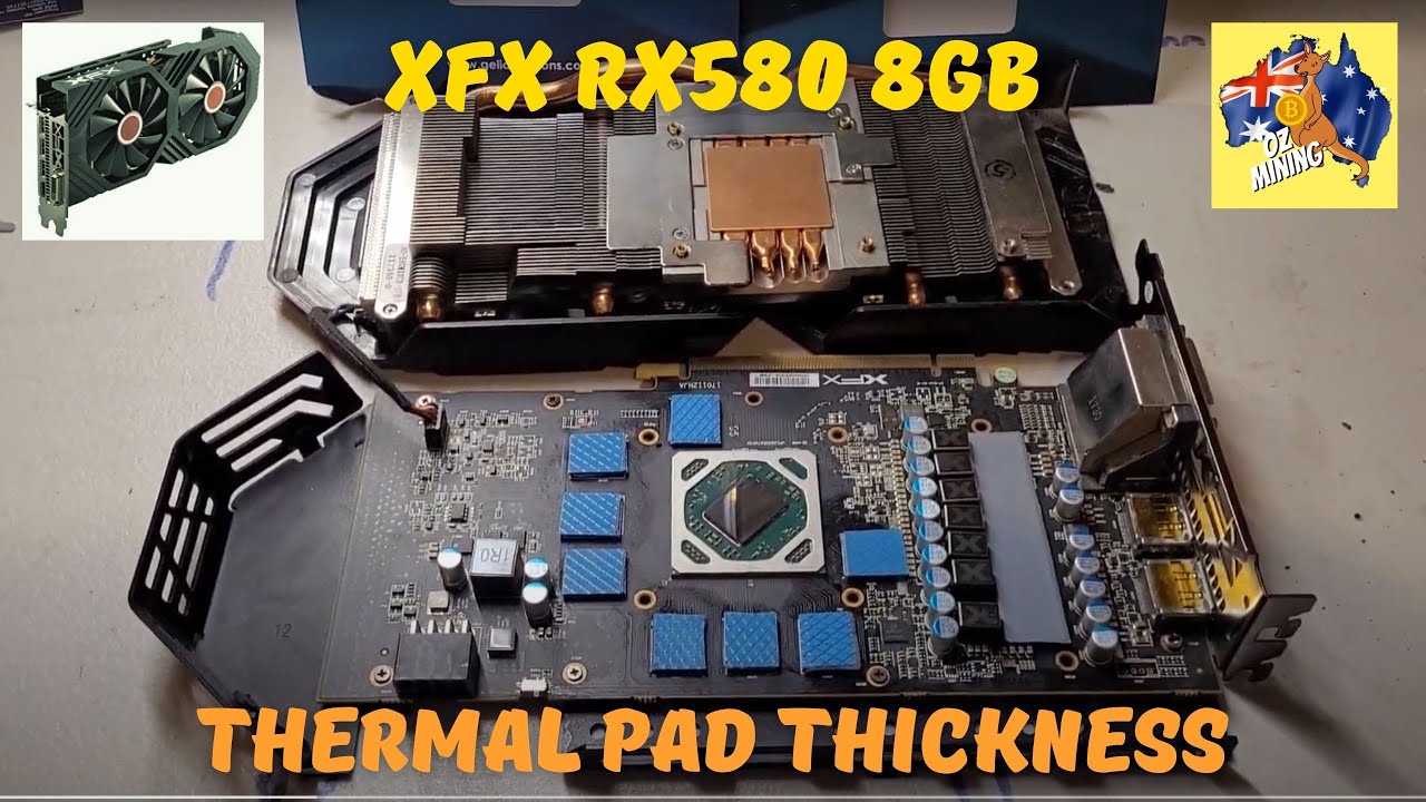 XFX RX580 8GB Thermal Pad Replacement |  What Thickness | Temps Down  & Efficiency Up = More Profit🤑