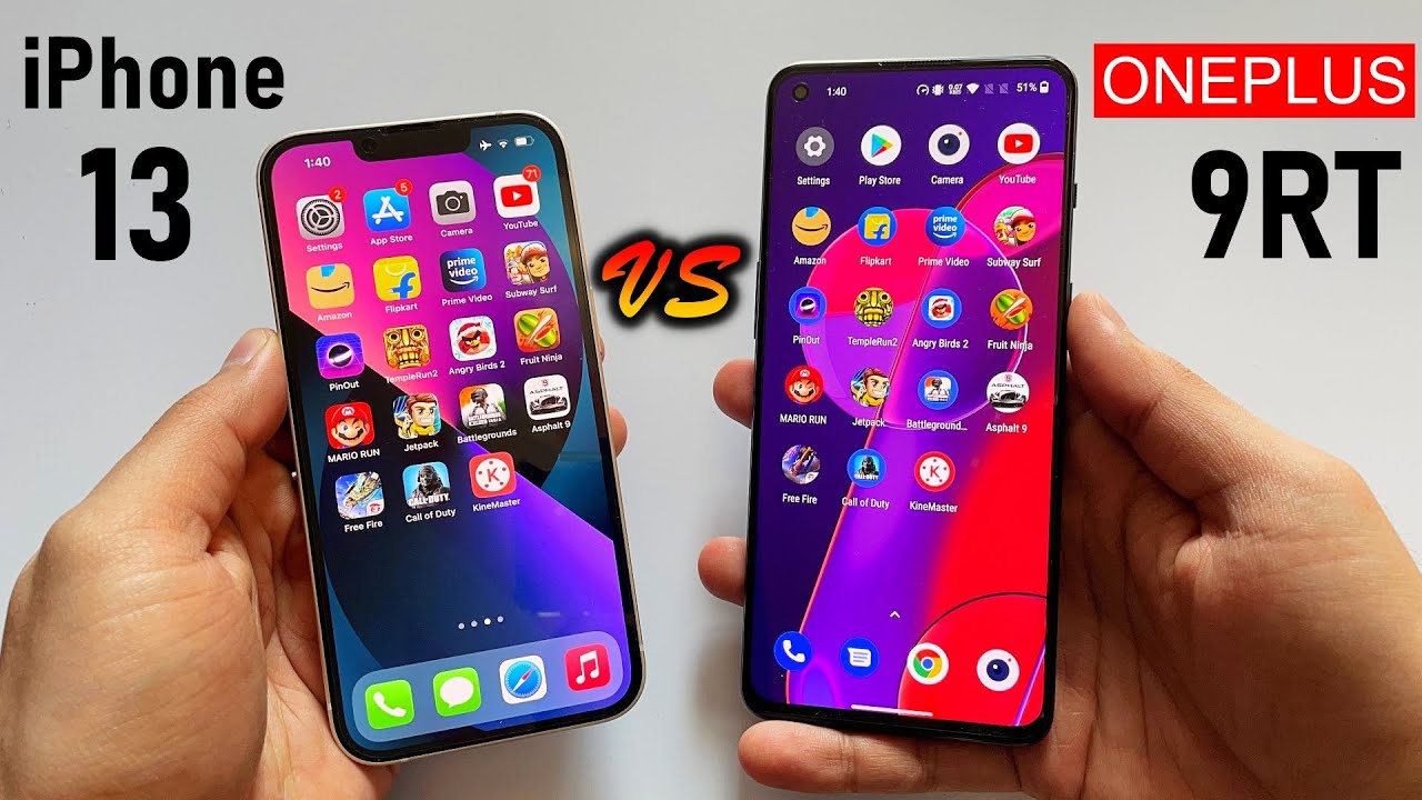 iPhone 13 vs OnePlus 9RT Speed Test🔥Shocking ! A15 Bionic vs Snapdragon 888 (HINDI)