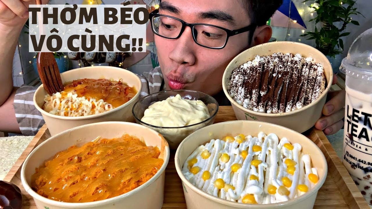 Say Mê Mâm Bánh Bông Lan Trứng Muối Mix Khô Bò + Gà Cay Sốt Bơ, Bánh Kem Bắp + Tiramisu Kem Phô Mai