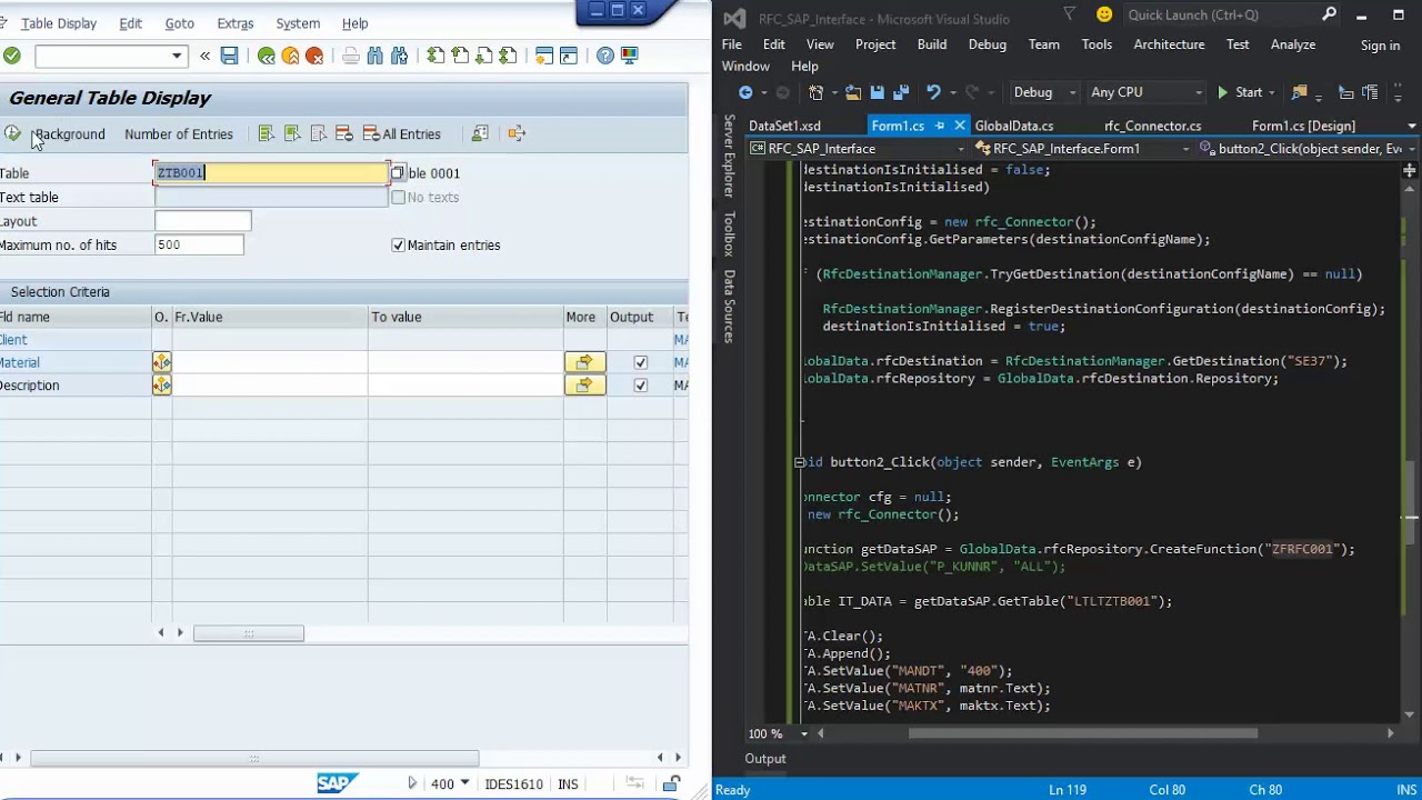 Read and Post Data With C# Using SAP RFC Connector