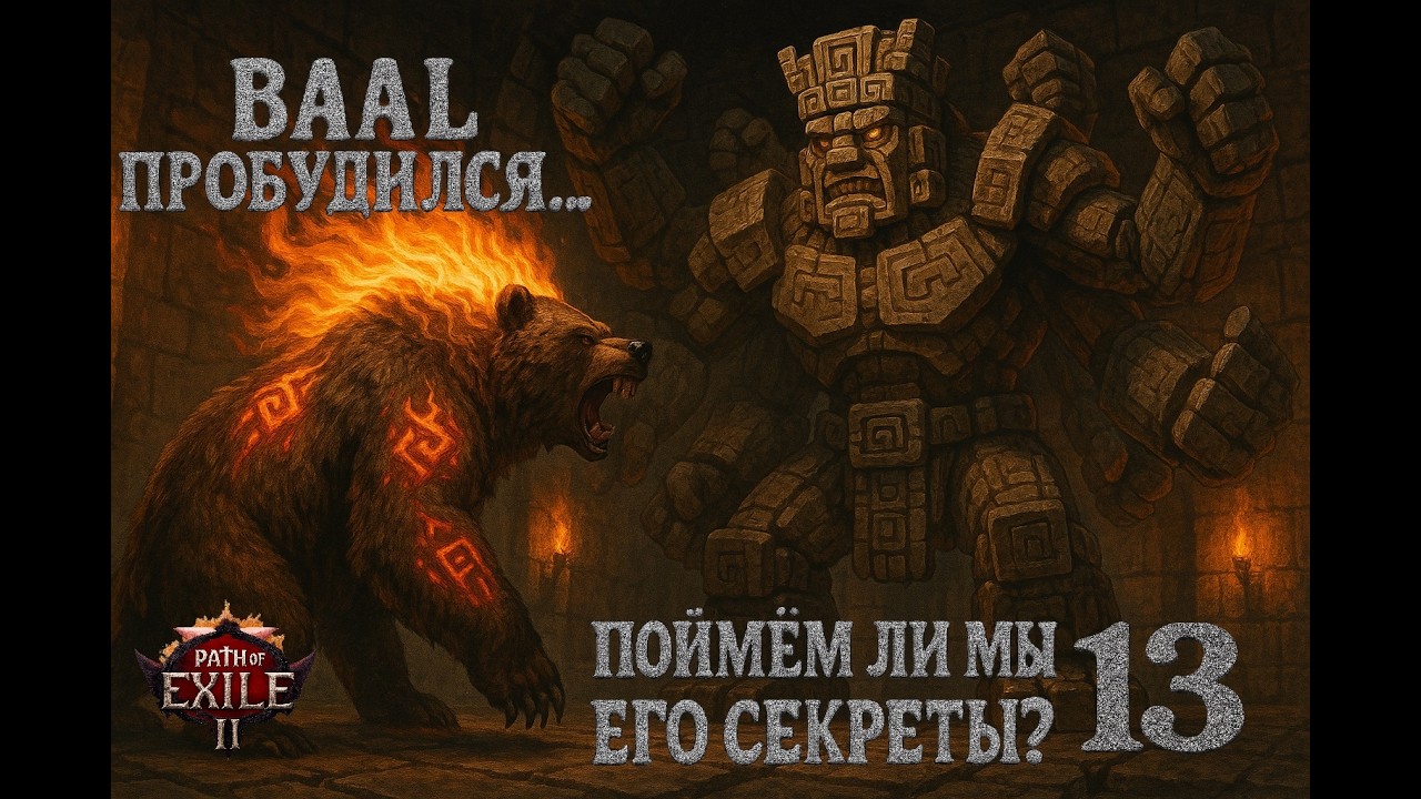 №13. Камни Душ пробуждаются… Медведь вступает в бой со Стражем Ваал. #Hardcore #PoE2.