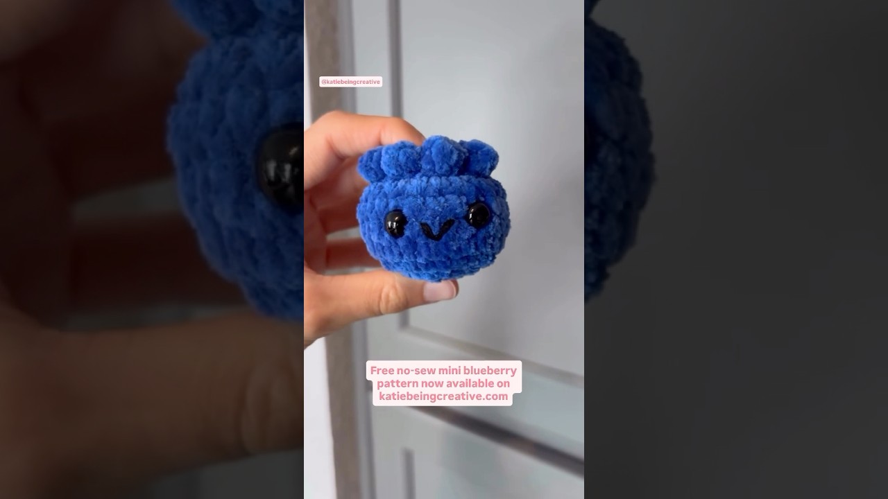 Free no-sew blueberry pattern on katiebeingcreative.com! #crochet #amigurumi #crochetplushie
