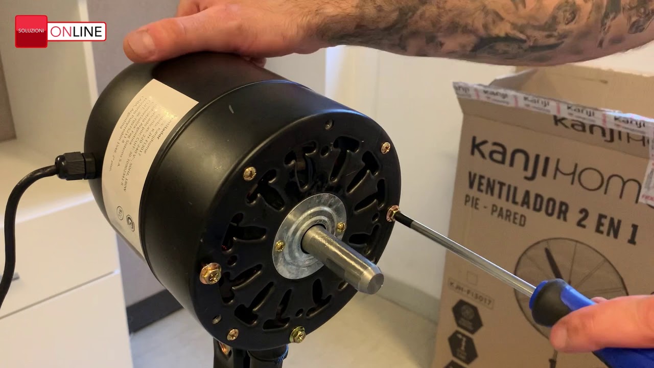 ARMADO del VENTILADOR INDUSTRIAL KANJI de PIE y de PARED, 2 en 1