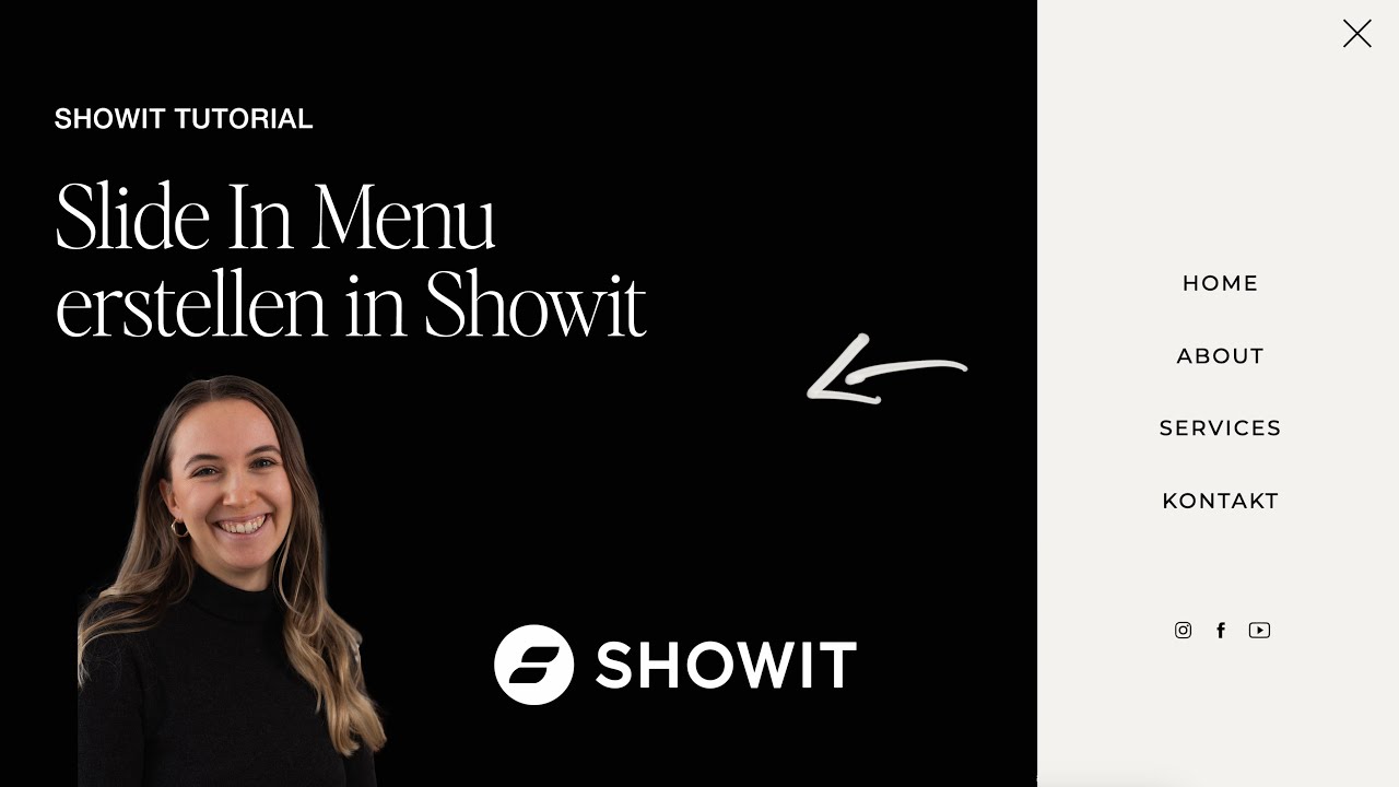 Slide In Menü erstellen in Showit | Showit Tutorial Deutsch