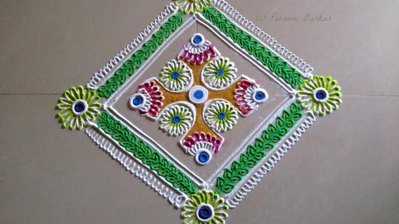 Small, easy and quick rangoli | Creative rangoli designs by Poonam Borkar