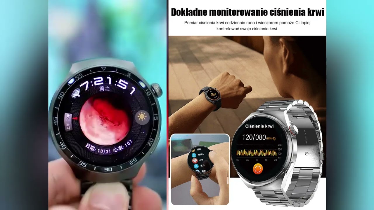 Zegarek do pomiaru poziomu cukru we krwi ze stalowym paskiem1