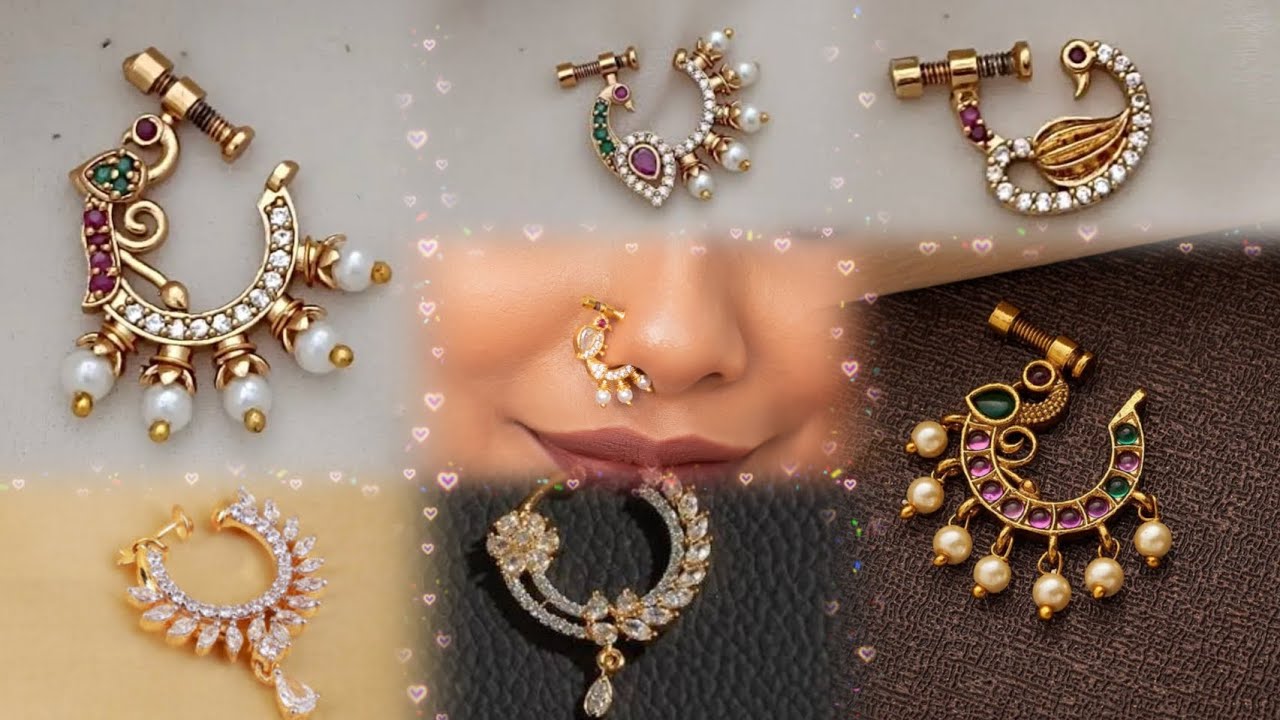 Bridal Nose Pin without piercing #sparklestylevault #nosepincollection  