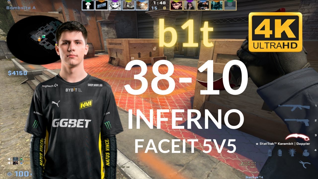 b1t  (38-10) solo FACEIT 5V5 RANKED (INFERNO) 2022.05.31
