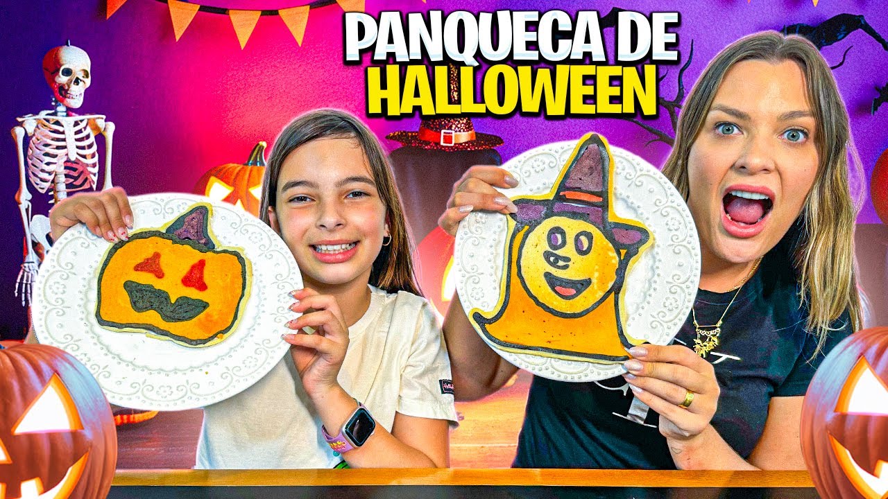 ARTE NA PANQUECA DE HALLOWEEN *DESAFIO EM FAMÍLIA