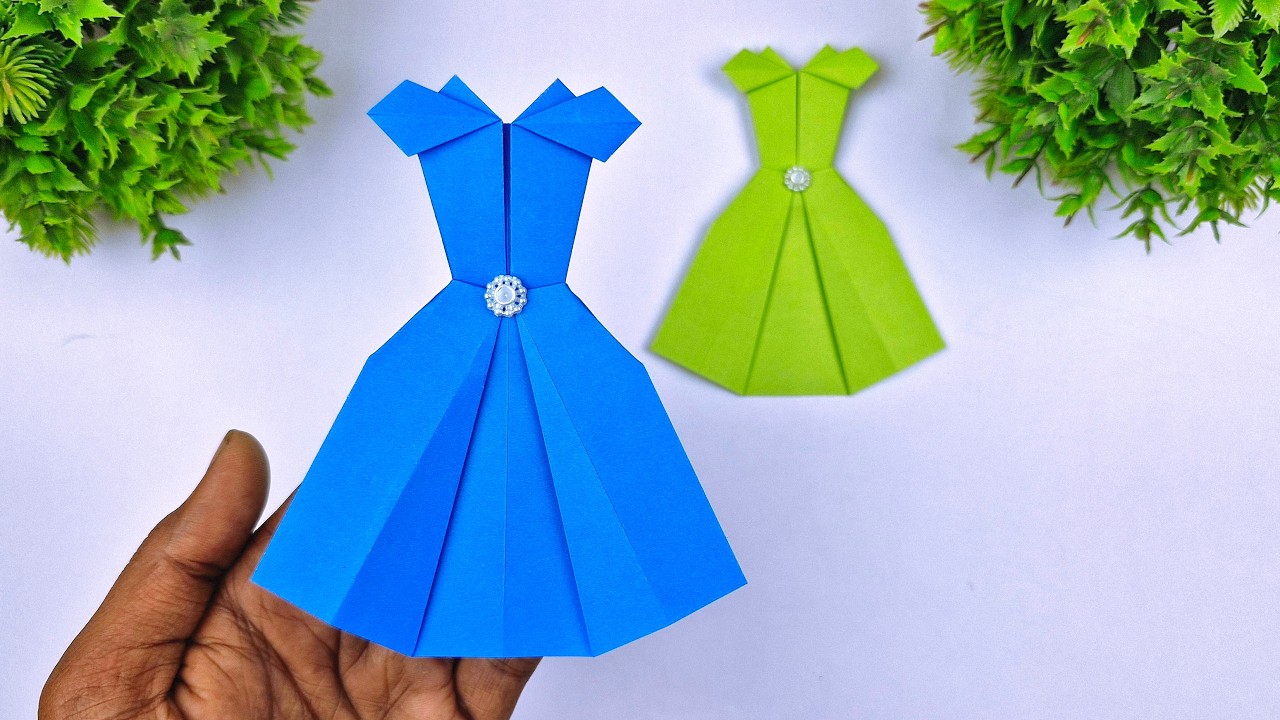 How to Make a Beautiful Paper Dress 👗 | Easy Origami Dress Tutorial Step by Step