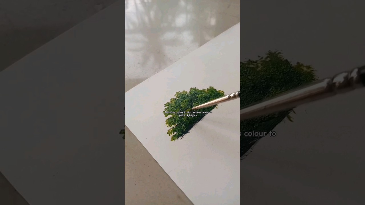 How to paint Bushes 🌿🍃 Acrylic Painting #shorts #song #art #acrylicpainting #arttutorial