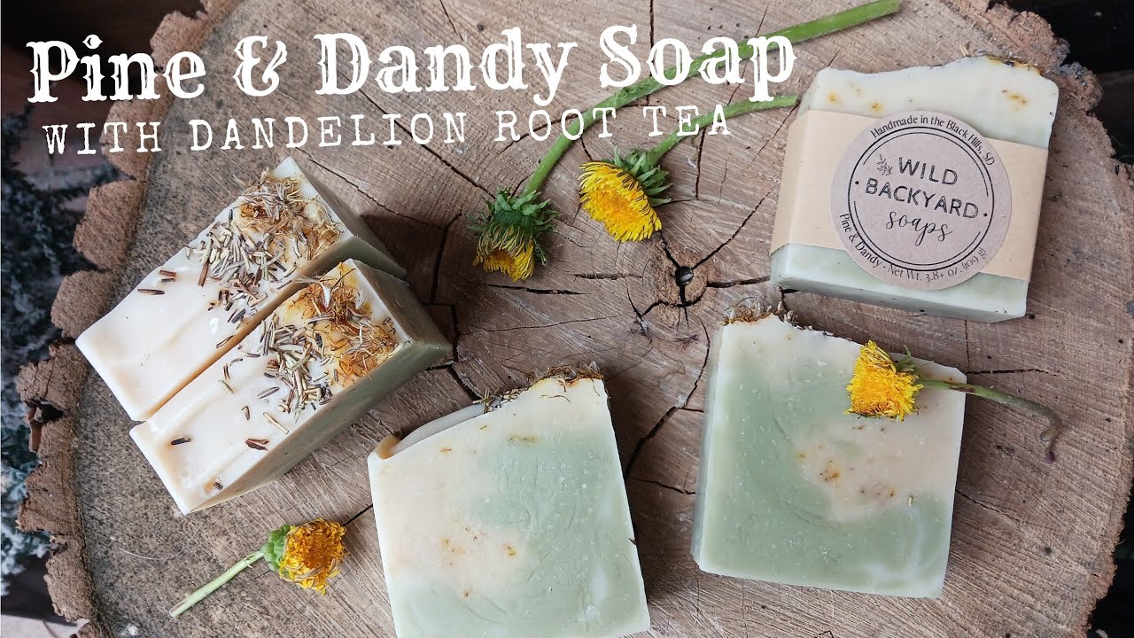 DANDELION TEA SOAP with Pine and Cedarwood Essential Oils | How to Make Soap with Tea