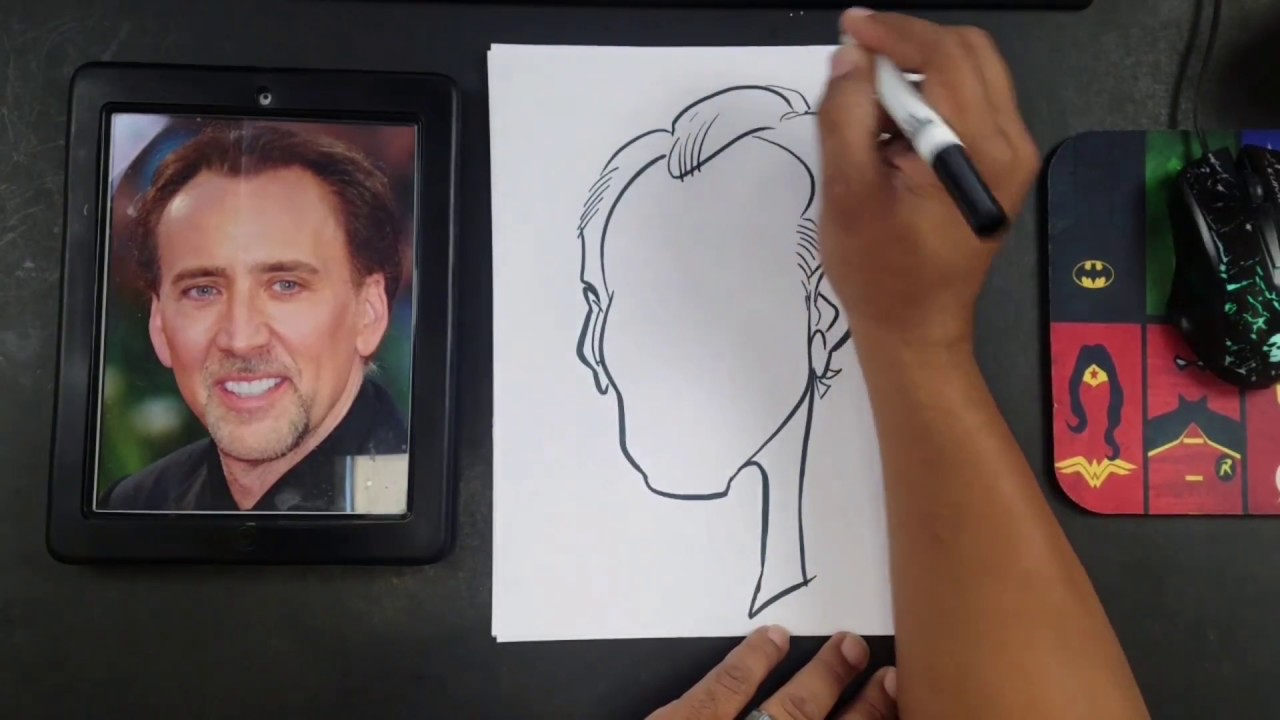 How to Draw a Caricature of Nicholas Cage