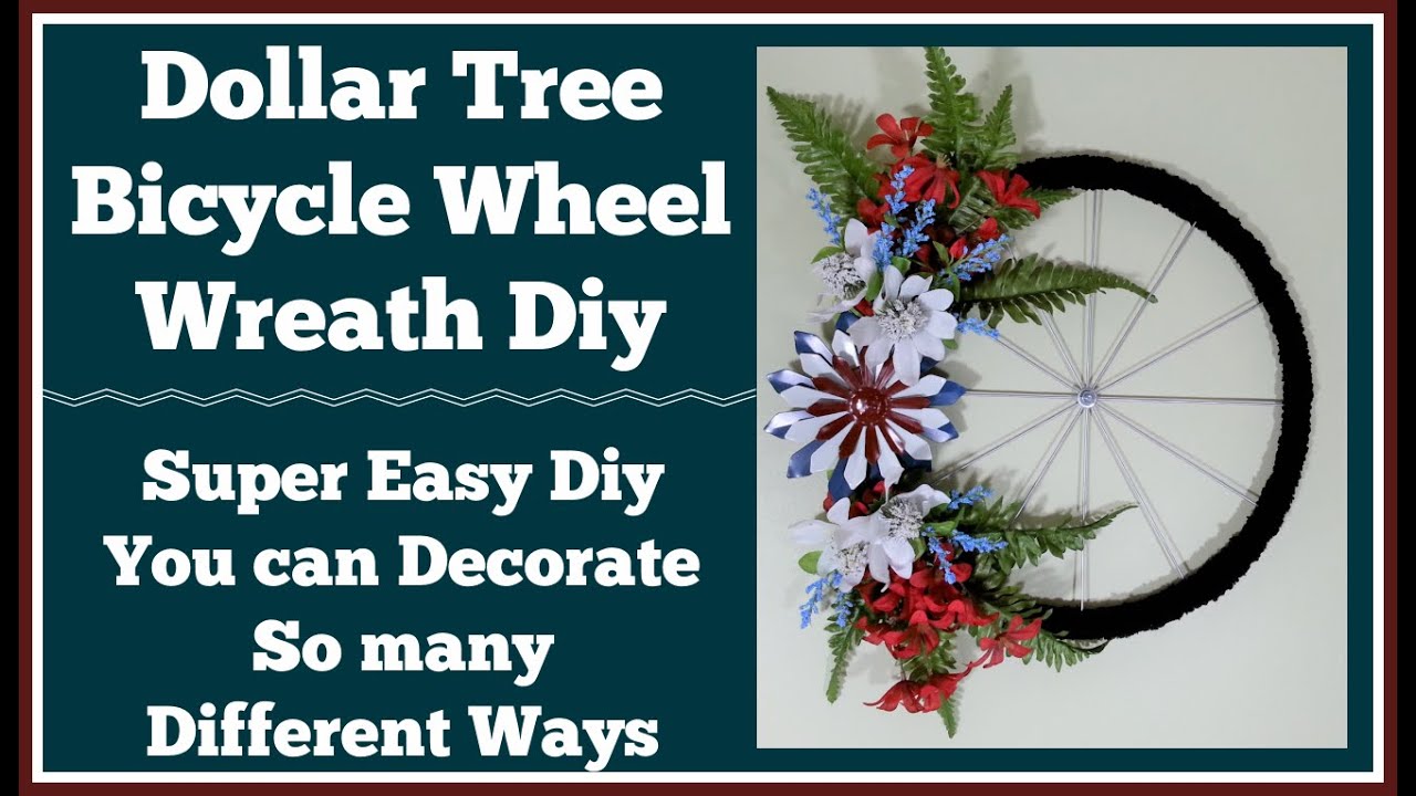 Dollar Tree Bicycle Wheel Wreath Diy/ Very Easy Diy