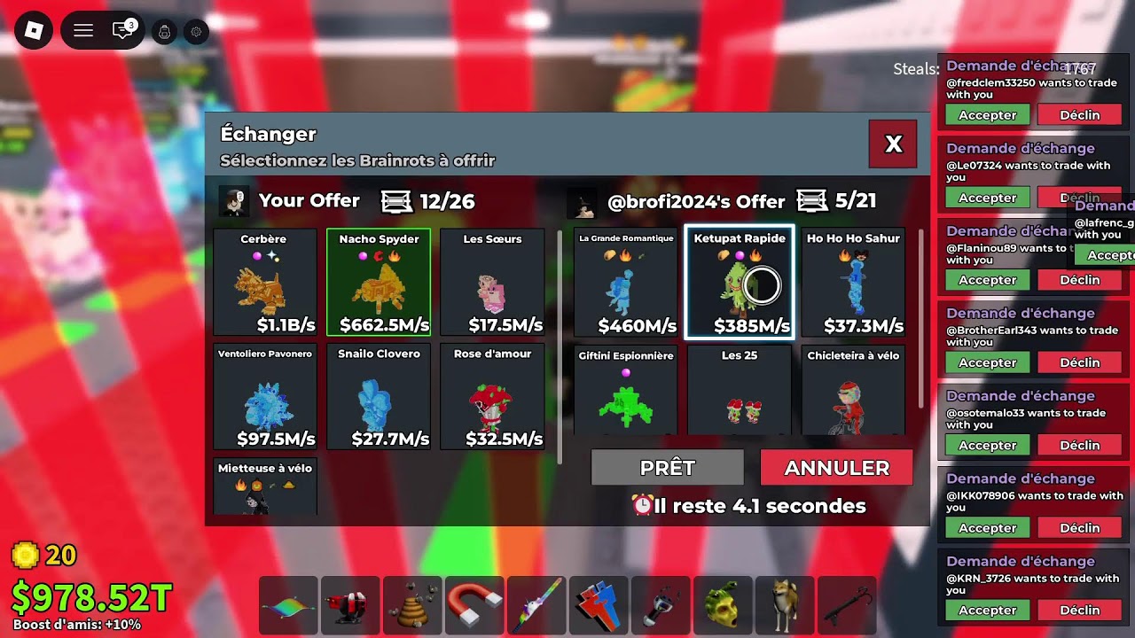 Trade steal a brainrot fr