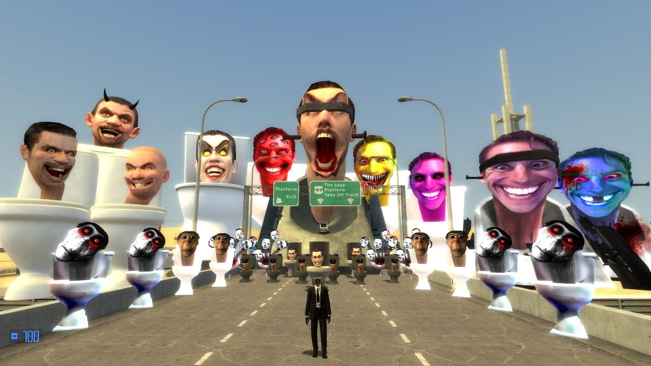 Highway of Skibidi Toilets Family , Giant Jerma with Obunga Skibidi Family | Custom Nextbots Gmod