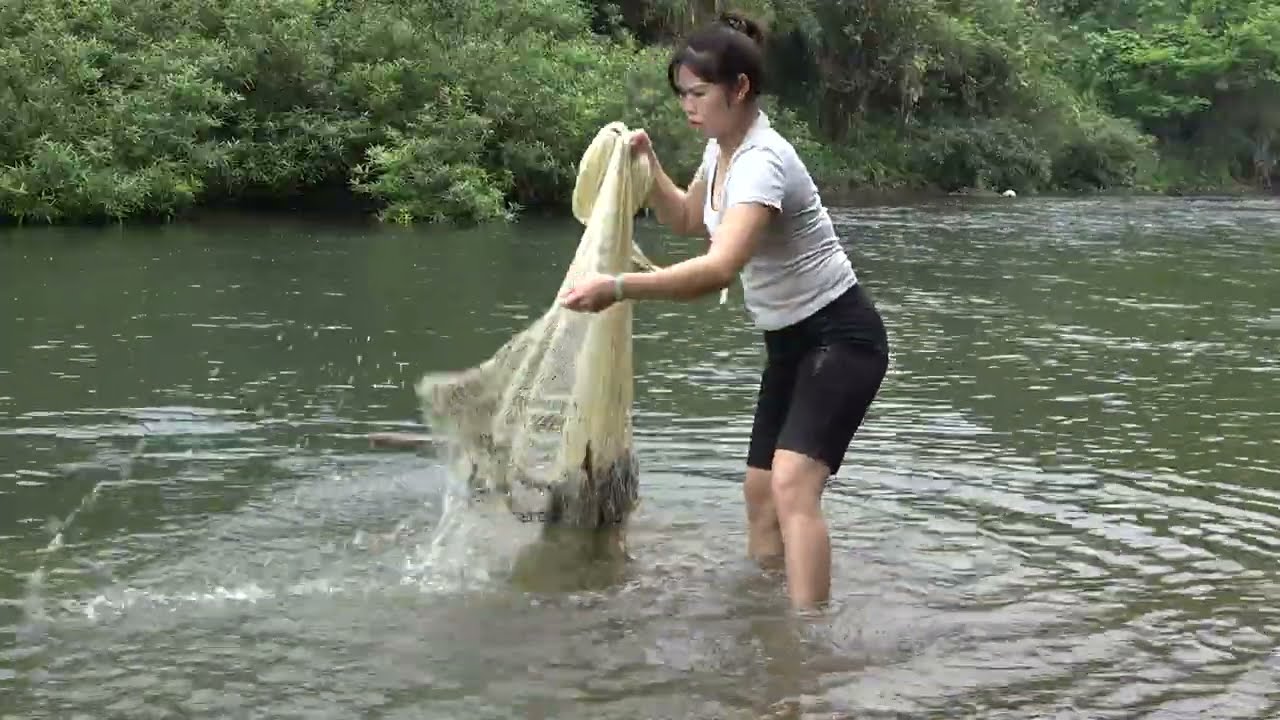 Fishing Techniques: How To Trap Stream Fish and Traditional Fishing with  Net, Catch a Lot Of Fish