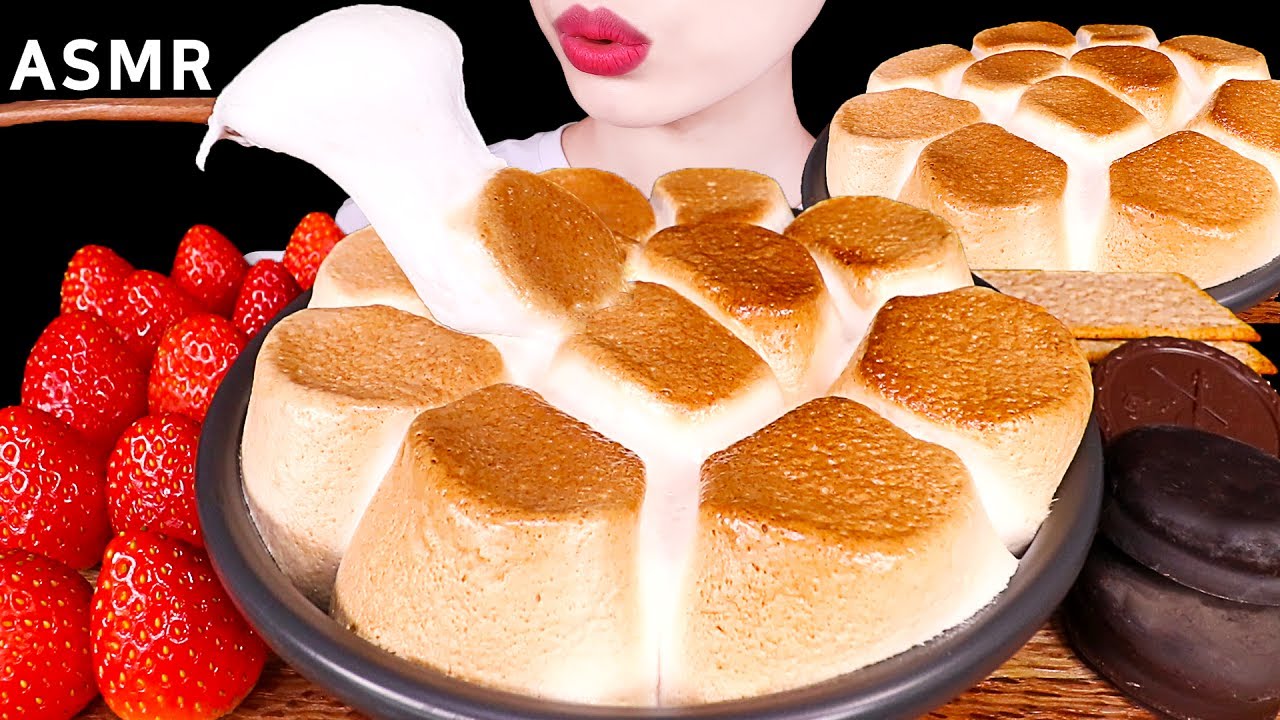 ASMR MUKBANG｜NUTELLA S'MORES DIP, STRAWBERRY, CHOCOLATE 누텔라 스모어딥, 딸기, 초콜릿, 마시멜로 EATING SOUNDS 먹방