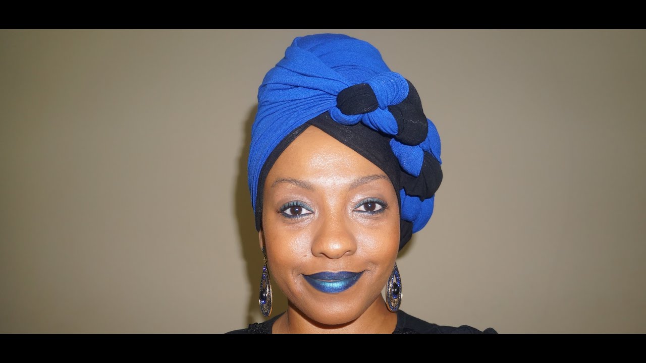 Turbante preto e azul