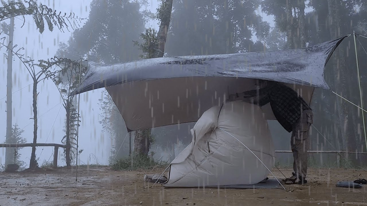 ⚡ Cozy Thunderstorm Camping 🌧️ Relaxing Rain Sounds for Deep Sleep 😴⛺