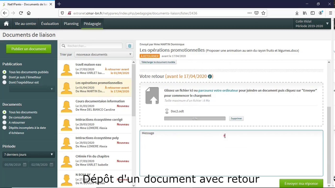 Tuto pour publier des documents sur NetYPareo