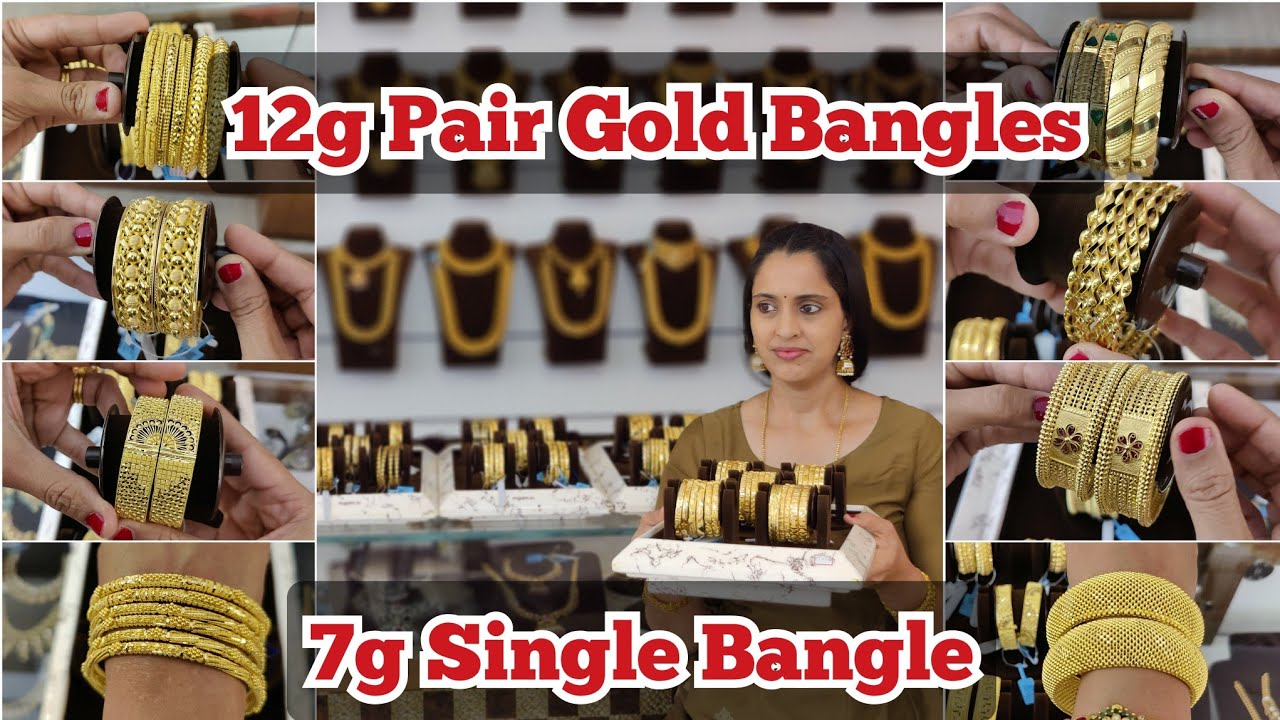 7g Bangle | 12g pair Bangles | Bombay, Kolkata, Kerala Broad, Fancy, Daily wear Bangles | Mahalaxmi