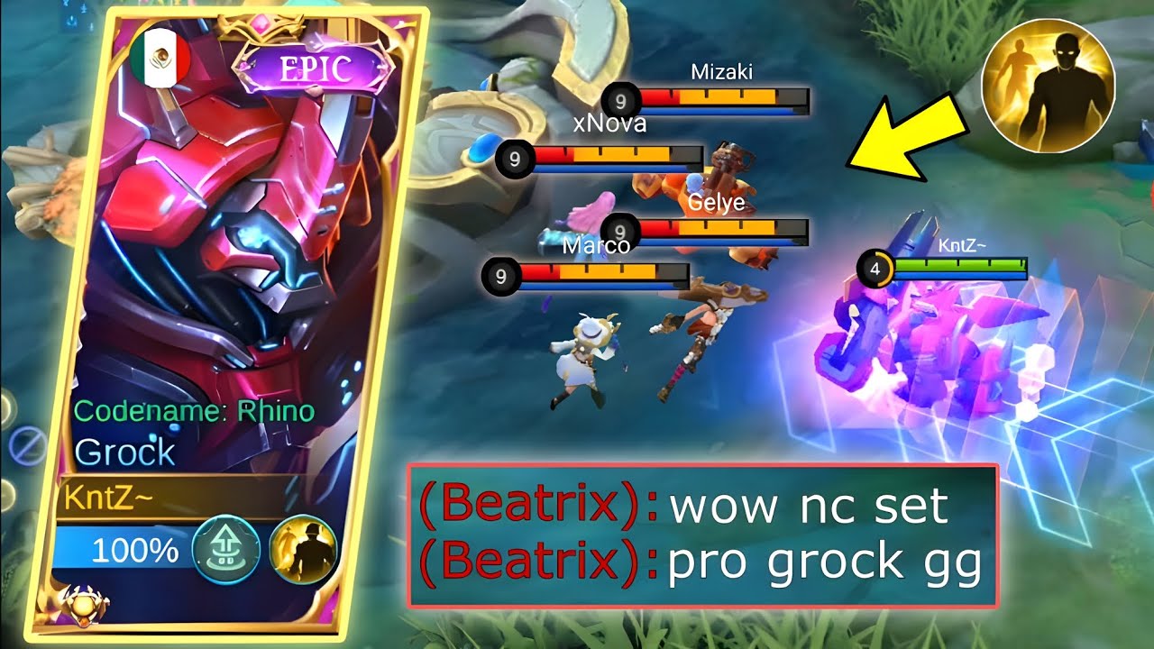 GROCK ULT + FLICKER COMBO IS SO DEADLY !!😱 GROCK GAMEPLAY SOLO RANK MYTHICAL GLORY ROTATION 2023