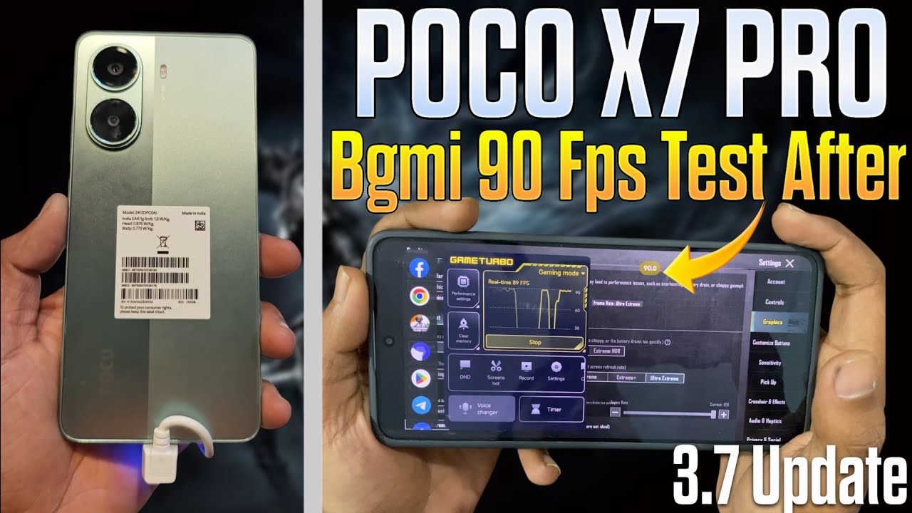 Poco X7 Pro Bgmi 90 Fps Test After 3.7 Update | Dm 8400 Ultra Processor 🥶☠️