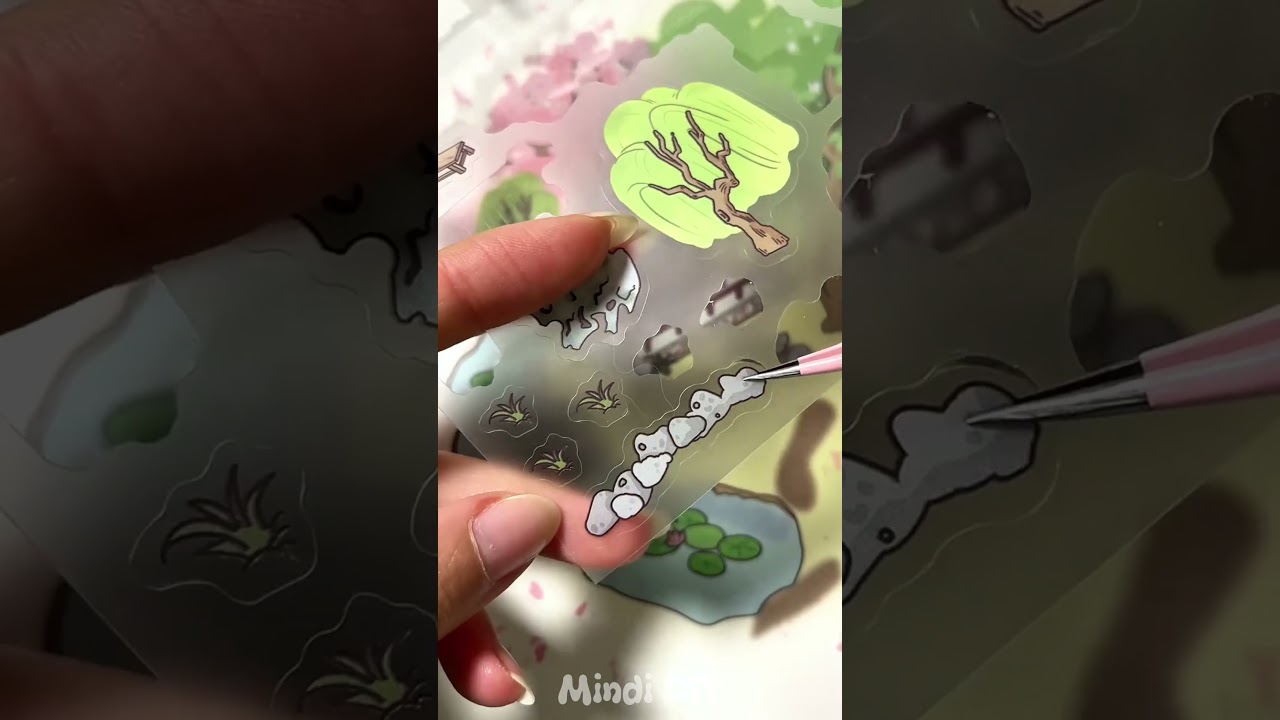 DIY 3D Funny Chinese Landscape Stickers #asmr #stickerscene  #toys #satisfying