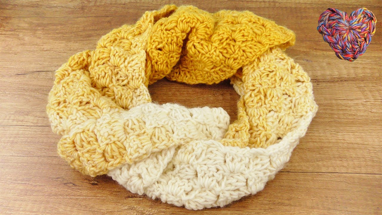 Muster Schal mit tollem Farbverlauf | C2C Herbstschal DIY in Gelb | einfache Anleitung für Anfänger