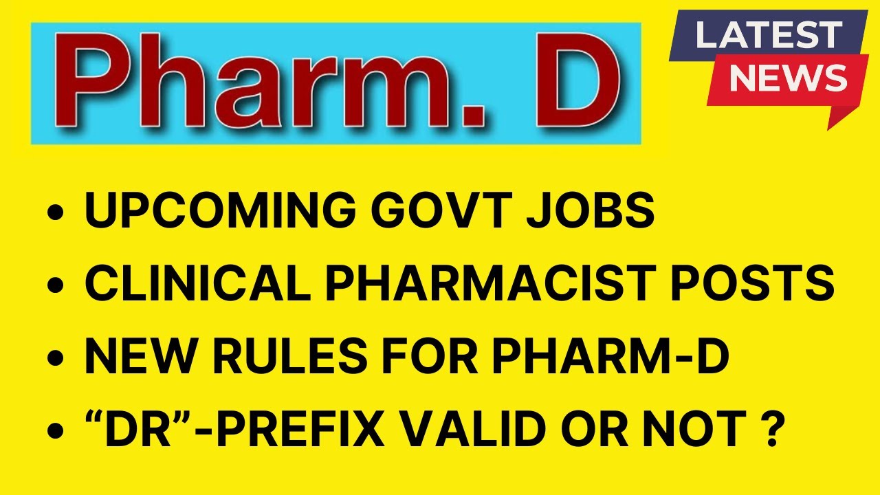 Pharm D Course in 2024 | Clinical Pharmacist Posts | 
